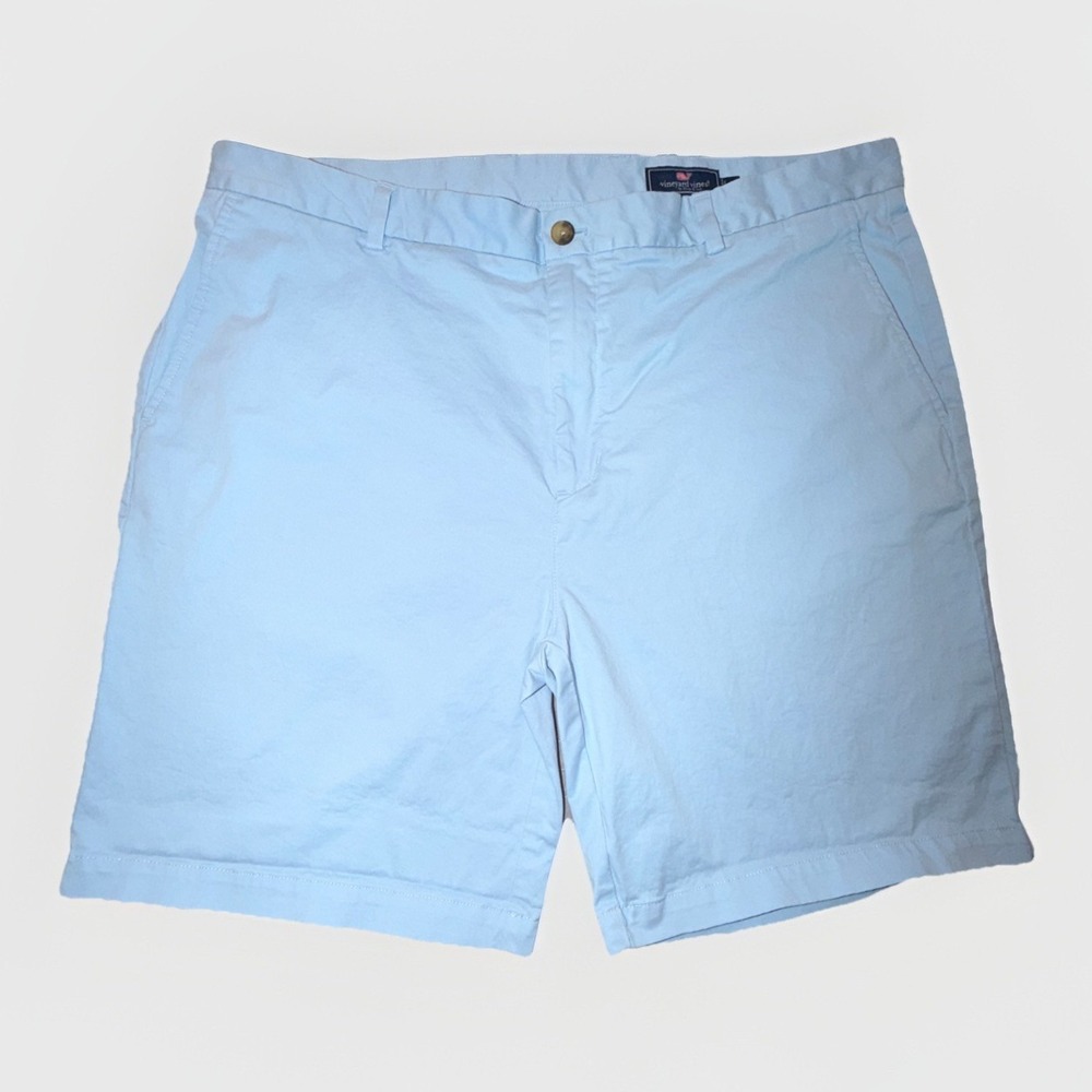 Vineyard Vines Men's Flat Front Chino Shorts Size 42 Light Blue 9" Inseam